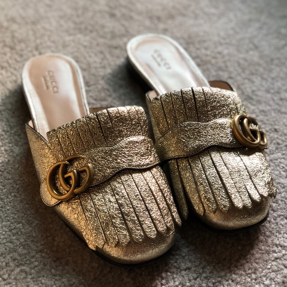 Gucci Marmont Metallic Mule Size 37.5